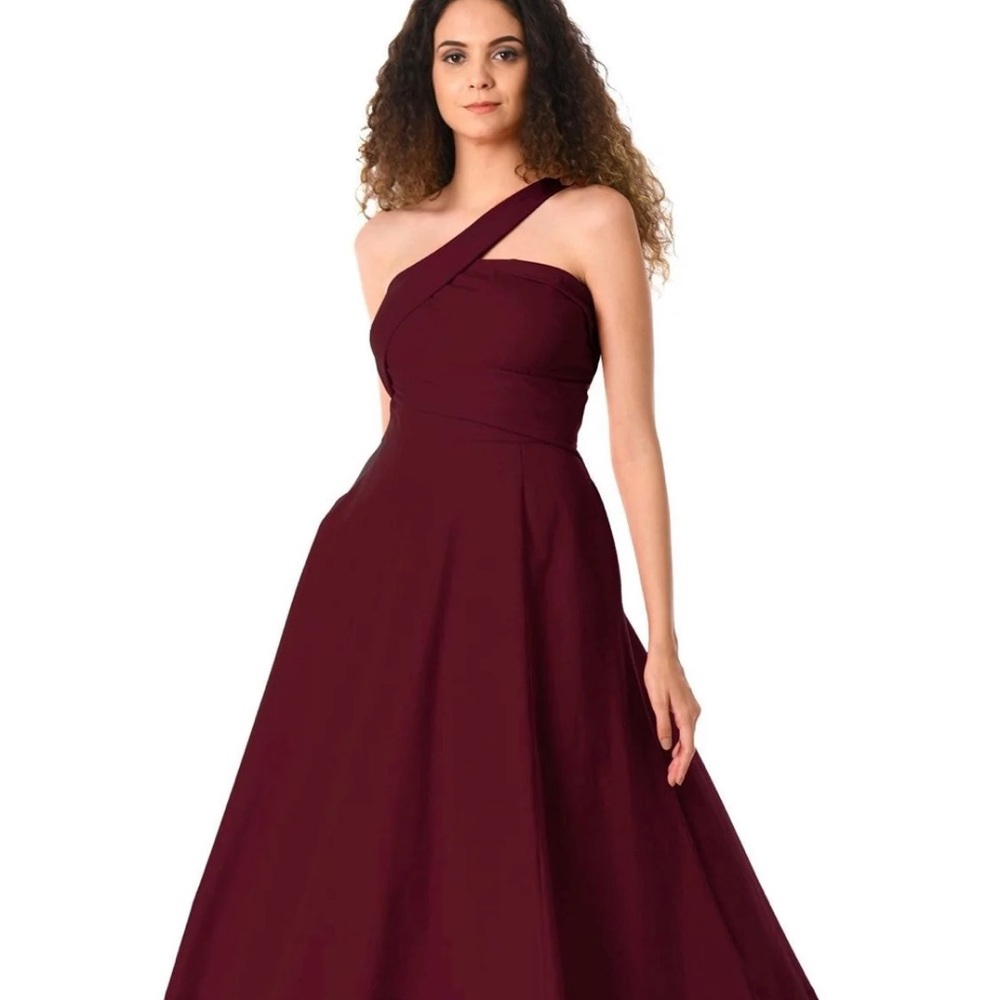 Asymmetric One-Shoulder Cotton Knit Dress